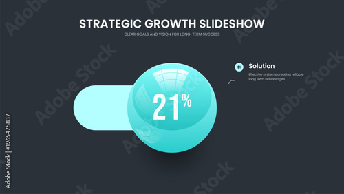 Project Innovation One Element Diagram Slideshow Design. Sales Insight 1 Option Graph Presentation Layout. Business Overview Slide Template Vector Illustration.