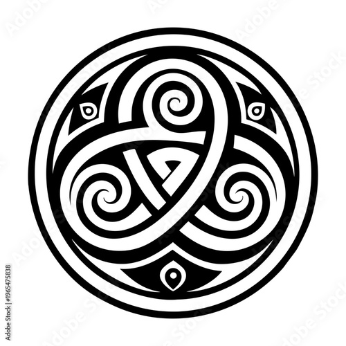 Triskelion icon designed in filled style