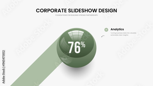 Elegant Plan 1 Element Chart Slide Template. Market Innovation Frame Design Vector Illustration. Colorful Development One Option Infographic Presentation Layout.