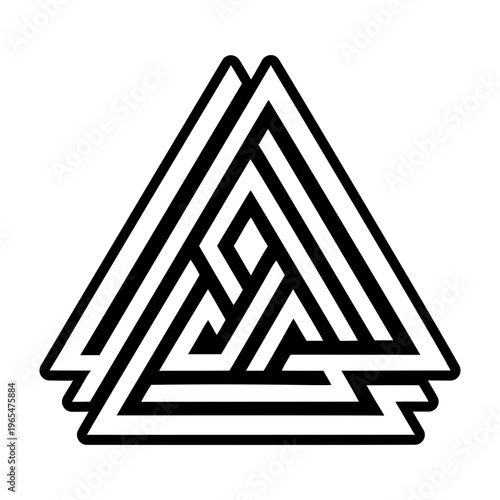 Solid style icon of valknut symbol