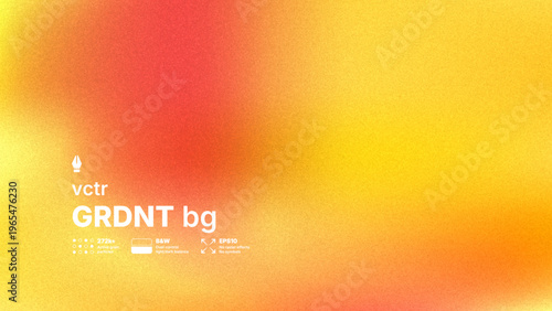 Trendy yellow and orange grainy gradient vector background with cinematic noise texture. Abstract retro mesh wallpaper with soft color transitions and dusty overlay effect for modern design.