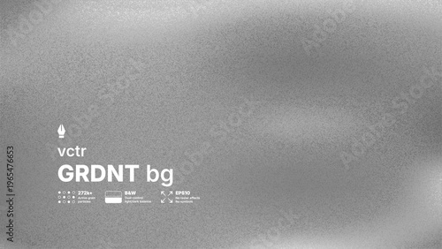 Abstract black and white vector background with high detailed noise texture and blurred gradient effect. Modern grayscale silver grainy overlay for industrial or brutalist design concepts.