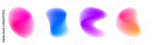 Colorful abstract gradient shapes with smooth curves vector