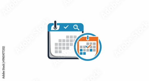 Iconographic representation of two calendars, one small within a circle