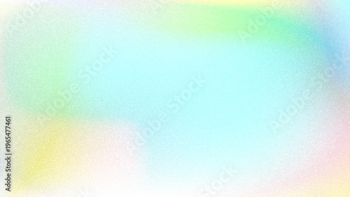 Photos A soft pastel gradient background with a grainy texture and abstract blur, featuring light blue, green , and yellow tones