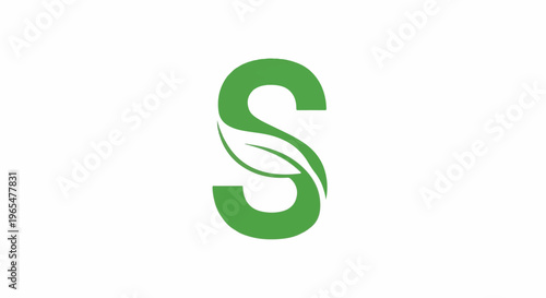 Green letter S with a stylized leaf