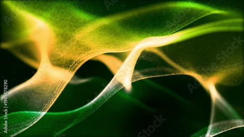 Abstract green yellow wave light background motion loop video
