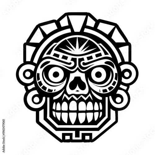 Ancient mayan icon in glyph style