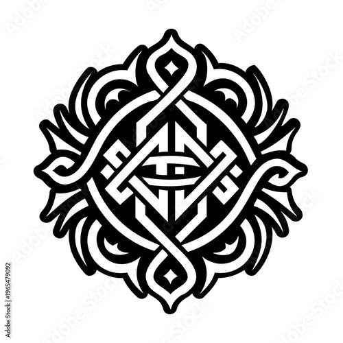 Script tattoo icon in solid style