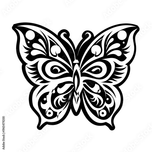 Butterfly tattoo icon in filled style