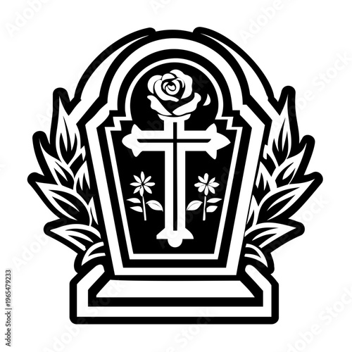 Tombstone symbol icon in filled style