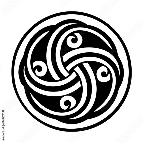 Celtic triskelion icon in glyph style