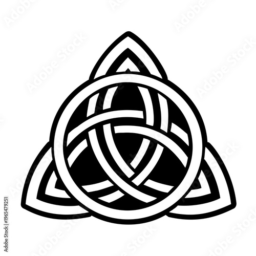A solid style icon of celtic trinity symbol