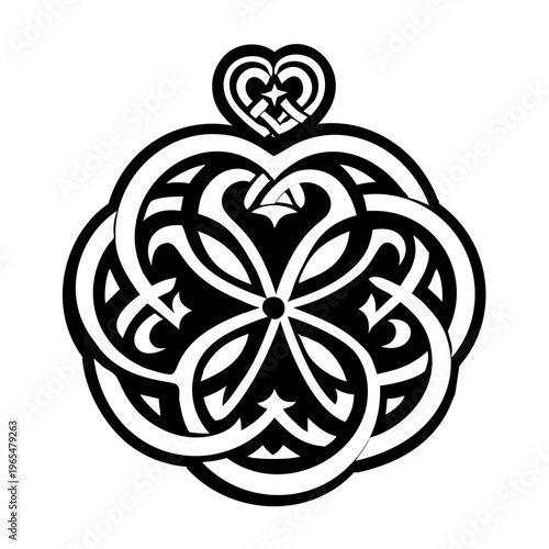 A solid style icon of clover tattoo