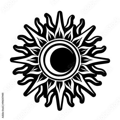 Eclipsed sun icon in glyph style