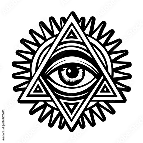 Evil eye symbol icon in solid style