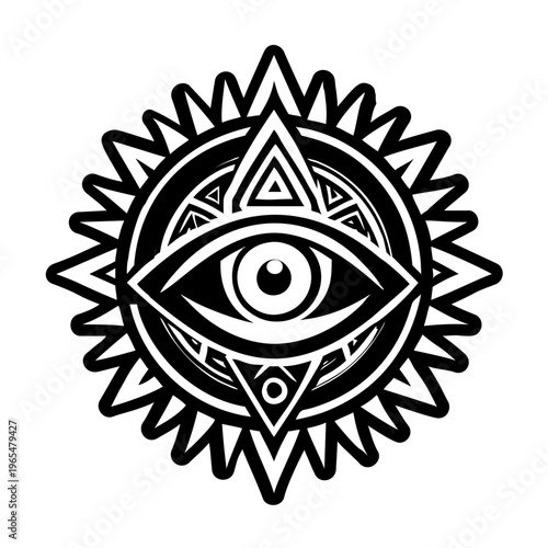 A glyph style icon of protection tattoo