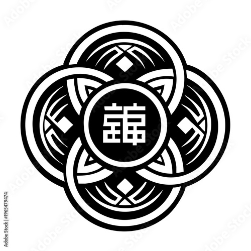 Interlocking tattoo icon in glyph style