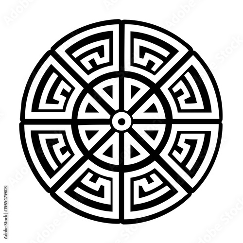 A filled style icon of lucky wheel symbol