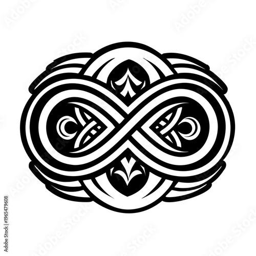 A glyph style icon of infinity tattoo