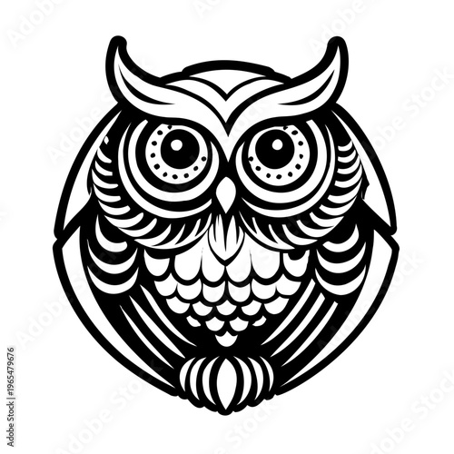 A glyph style icon of owl symbol