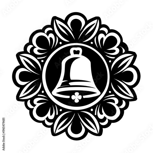 A solid style icon of lucky bell symbol