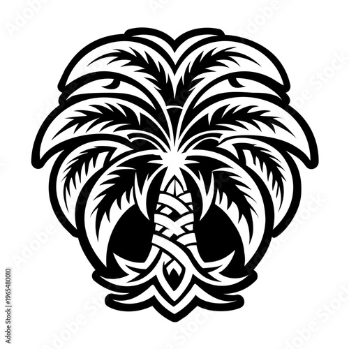 Palm tree symbol icon in filled style