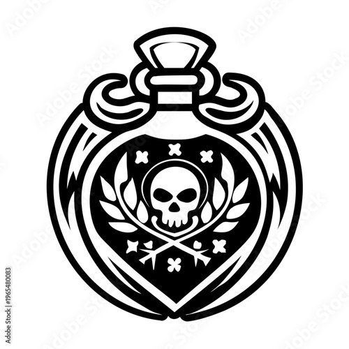 Poison bottle icon in glyph style