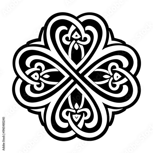 Shamrock tattoo icon in solid style