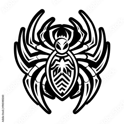 A solid style icon of spider symbol