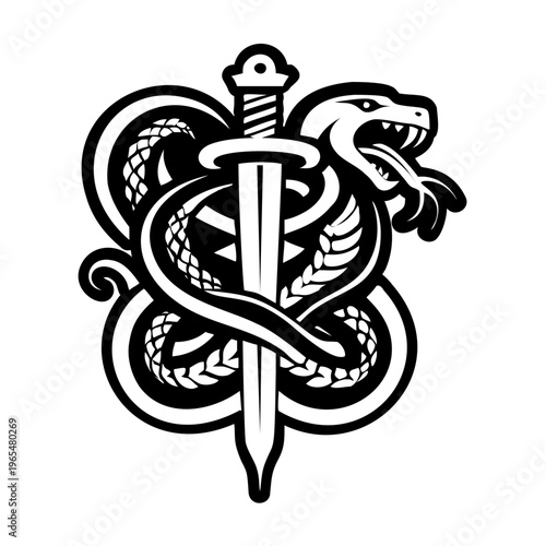 A filled style icon of snake dagger symbol