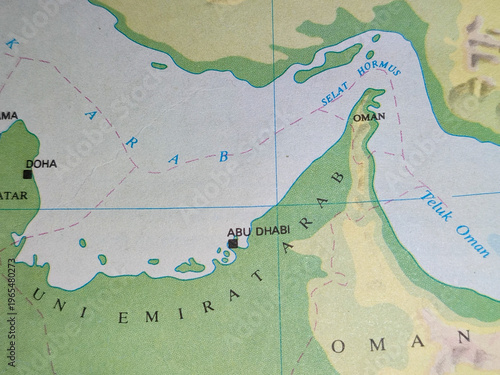 фотографія Map of strait of Hormuz area