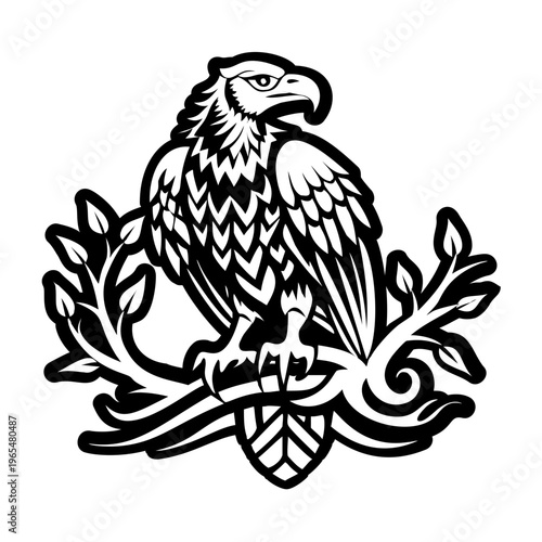 Vulture bird icon in glyph style
