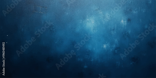 A dark vintage blue grunge wall texture with a smoky pattern of black clouds and light fog creates an old paper backdrop for a dirty night sky design