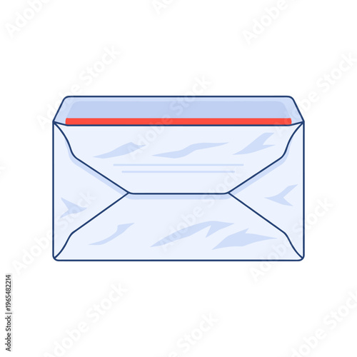 open white envelope with red seal flap vector illustration flat design