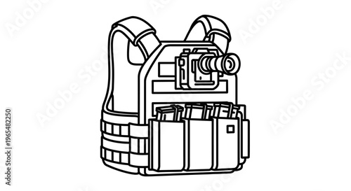 Tactical Vest with Camera and Magazine Pouches - Security and Surveillance Gear