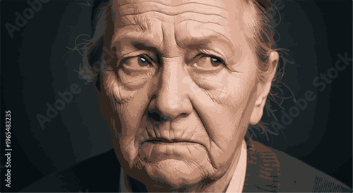 Close-up portrait of an elderly man's face with detailed wrinkles and thoughtful eyes