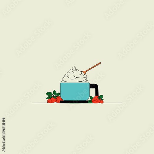 Portable Ice Cream Maker with Fresh Berries