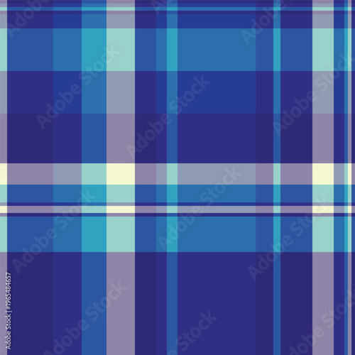 Invite texture plaid seamless, december check tartan background. Decorate fabric textile pattern vector in indigo and blue colors.