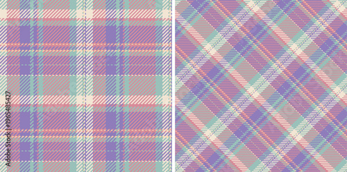 Seamless vector textile of pattern background plaid with a tartan texture check fabric. Set in trendy colors. Flattering slim skirts for office.