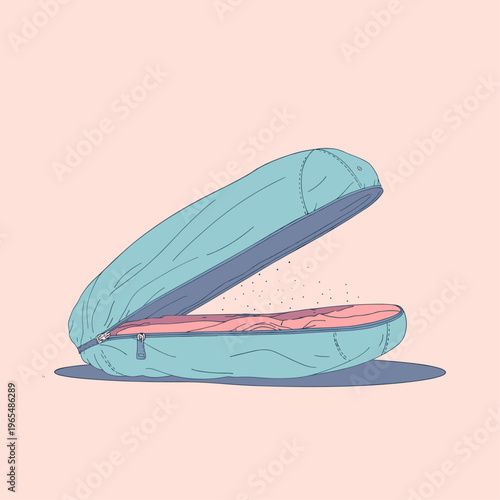 Turquoise Neoprene Surfboard Cover Illustration