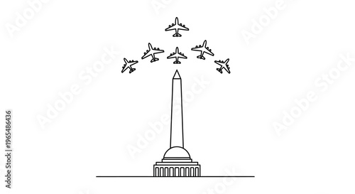 Washington Monument with Fighter Jets Air Show