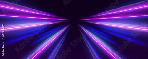 High-speed neon lines swirl across black background. Light trails shimmer and pulse with glowing energy. Ideal for futuristic digital or cyber designs.
