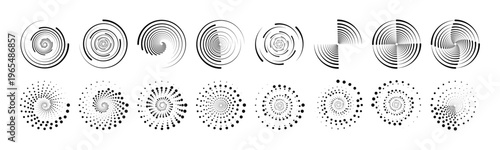 Circular halftone dots rotate and expand outward. Abstract dotted spiral adds energy and movement. Ideal for futuristic, tech, or logo designs.
