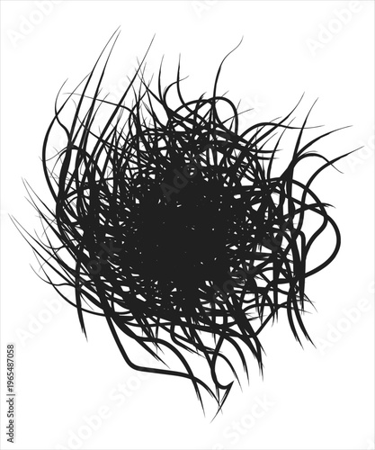 Round shaggy wad  - vector illustration