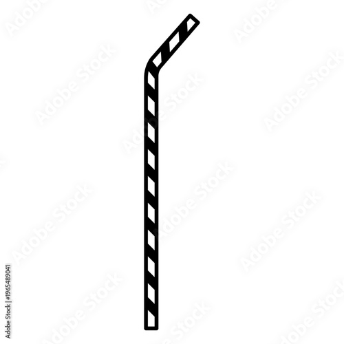 bendy striped drinking straw icon