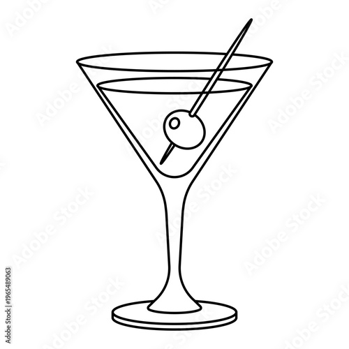 cocktail glass outline icon