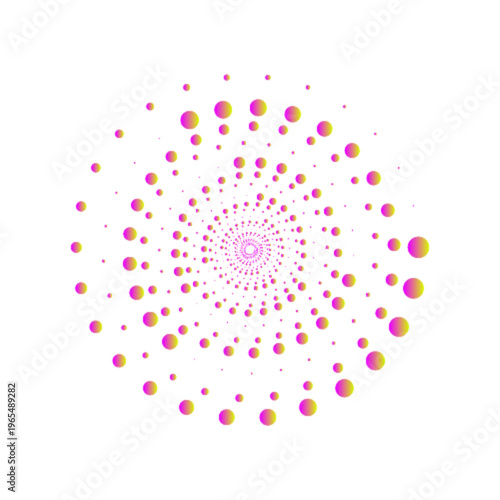 Konstfotografi Set of dotted circles with halftone effect