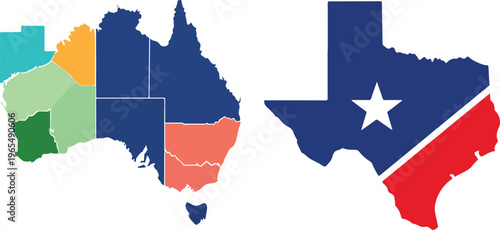 Detailed map of the United States divided into colored regions highlighting different political or geographical areas