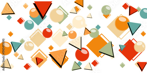 Bright abstract background with various shapes. Geometric design elements. Modern concept. Suitable for brochures, flyers, banners, corporate promotional materials, covers, websites, and posters.